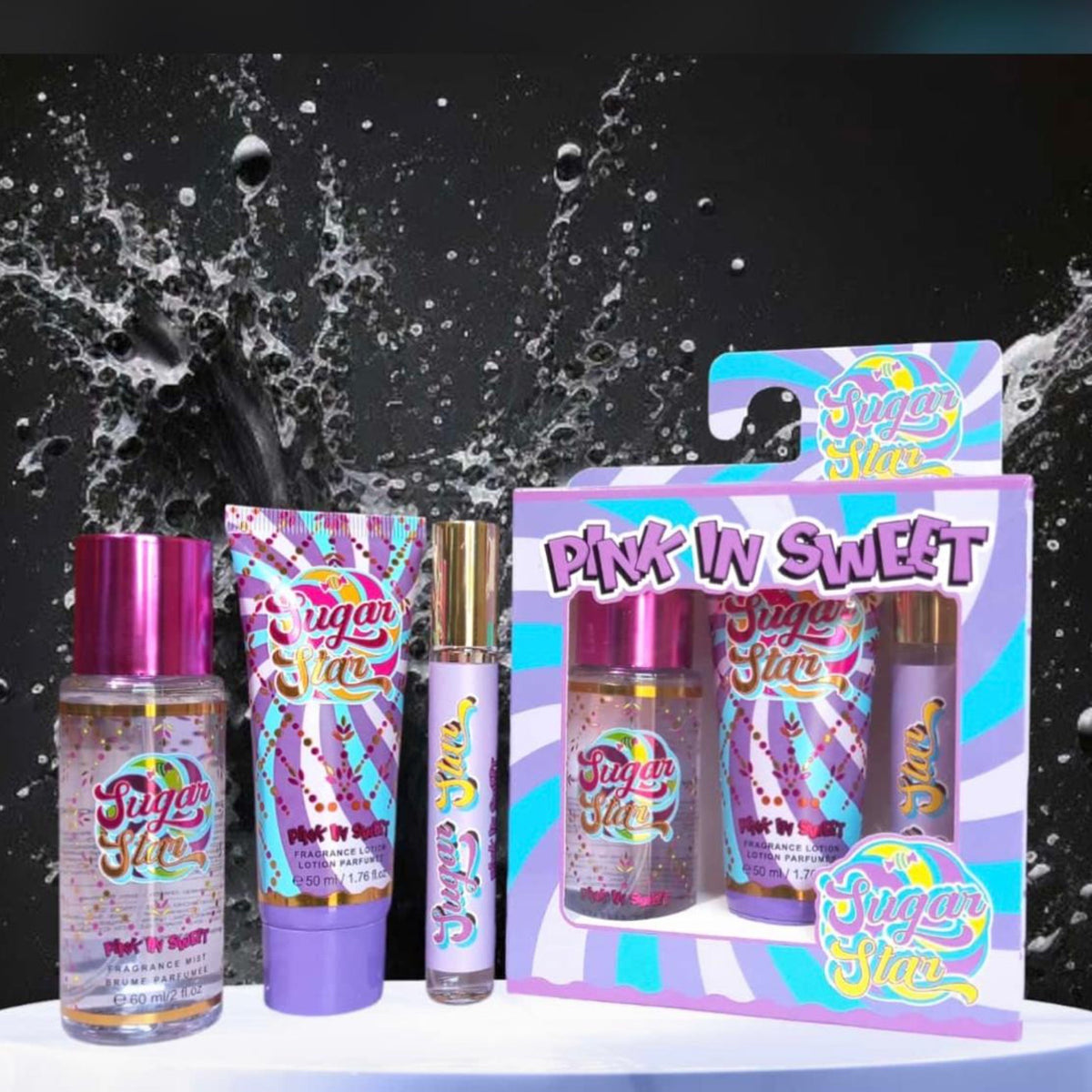 Mist, Pocket perfume and Hand cream set (Purple)